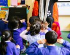 Artis in a session in a classroom